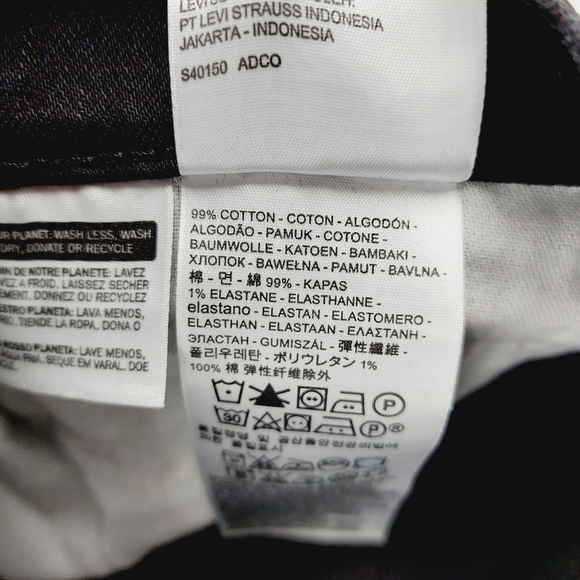 Levi's Black Cotton High Rise Straight Leg Jeans 4360 - Picture 8 of 10